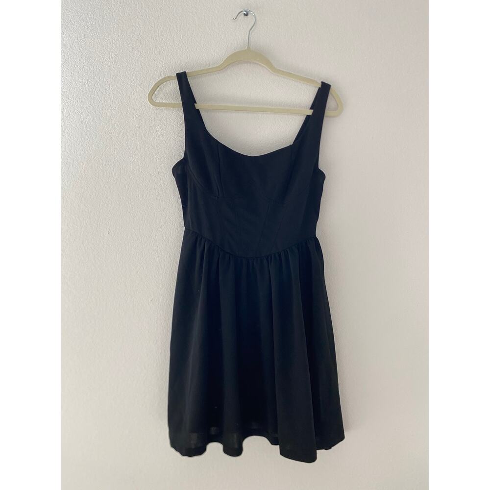 NWT Shein MOD Black Fit Flare Mini Dress Womens Size 6 EU 38 Sleeveless